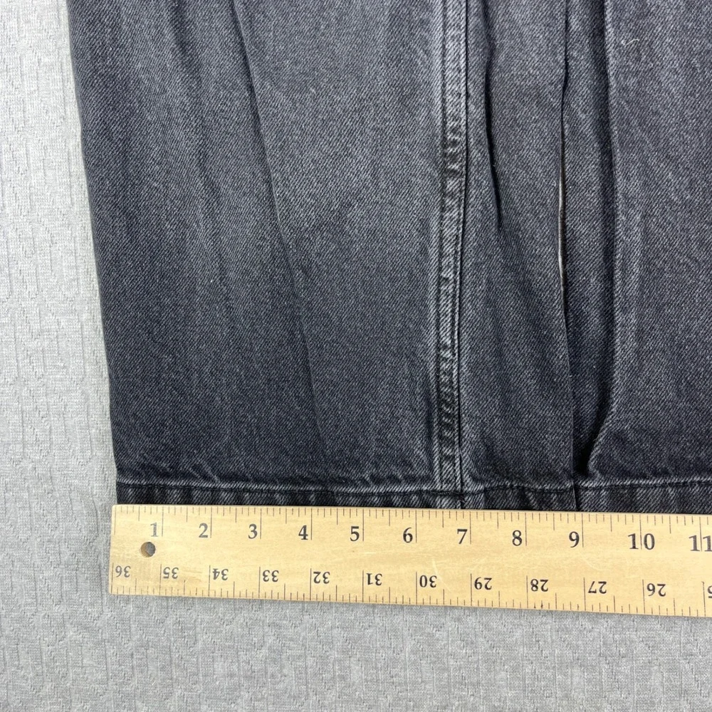 Zara baggy wide leg  Denim Jeans Women 2/26X29 Black High Rise Studded Y2K 90s‎
